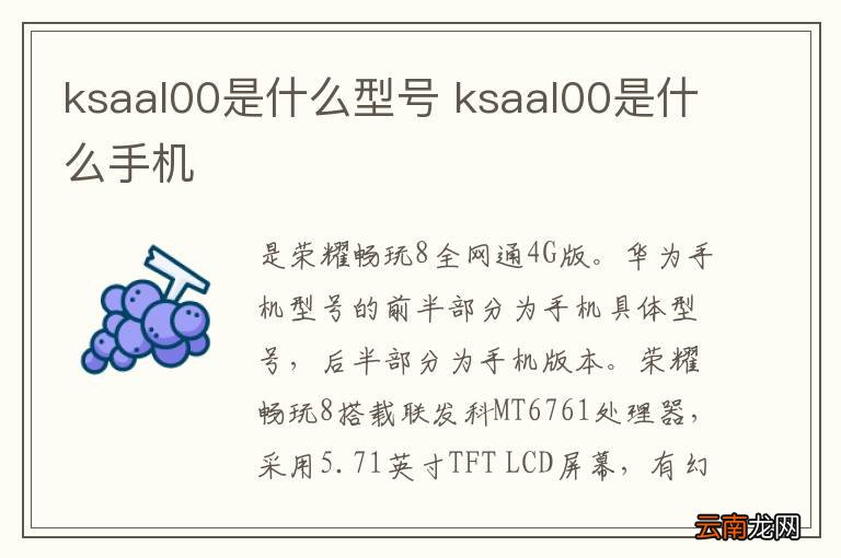 ksaal00是什么型号 ksaal00是什么手机
