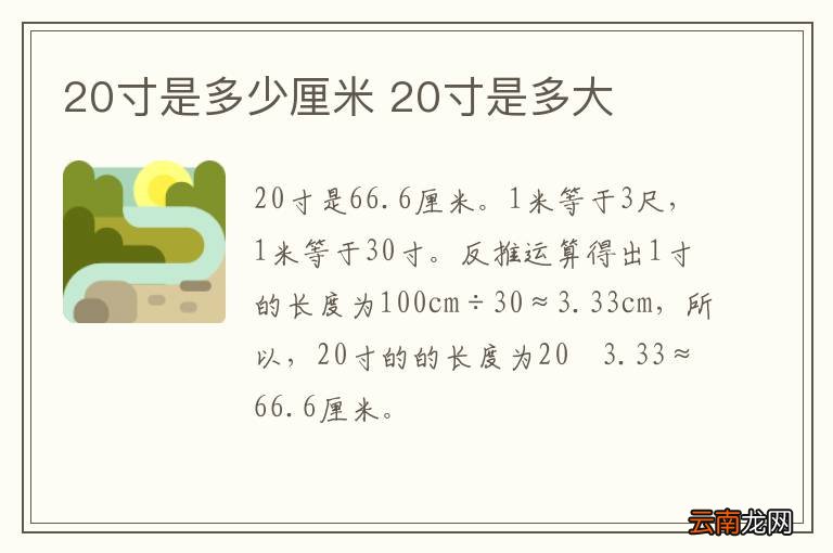 20寸是多少厘米 20寸是多大