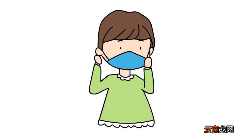 小孩戴口罩简笔画画法