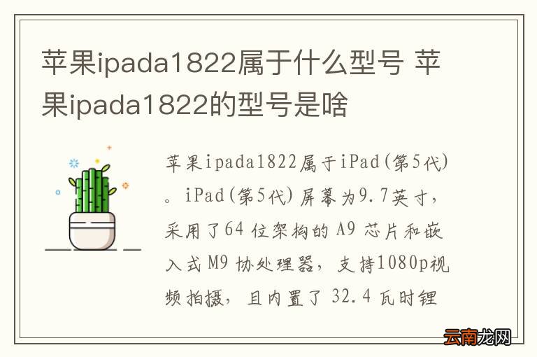 苹果ipada1822属于什么型号 苹果ipada1822的型号是啥