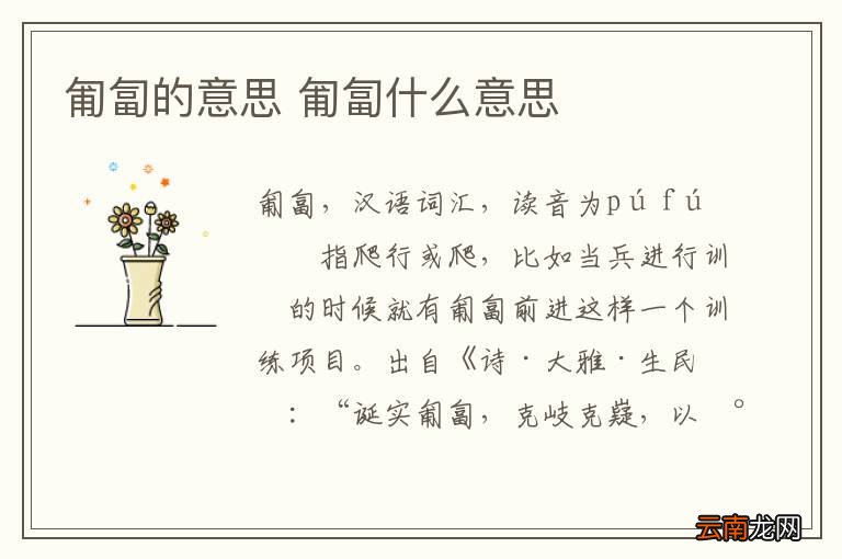 匍匐的意思 匍匐什么意思