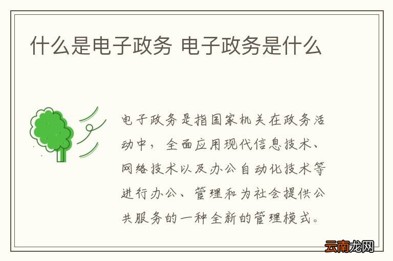 什么是电子政务 电子政务是什么