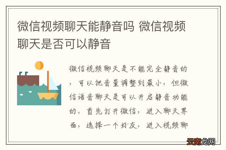 微信视频聊天能静音吗 微信视频聊天是否可以静音