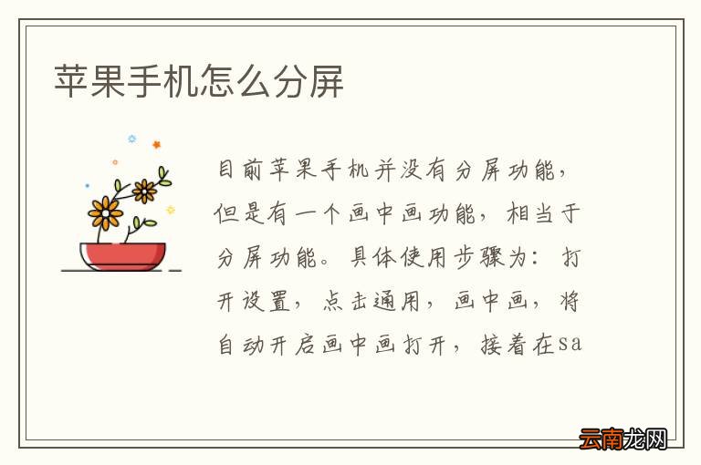 苹果手机怎么分屏