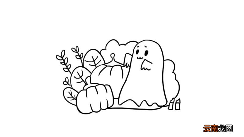 幽灵和南瓜简笔画