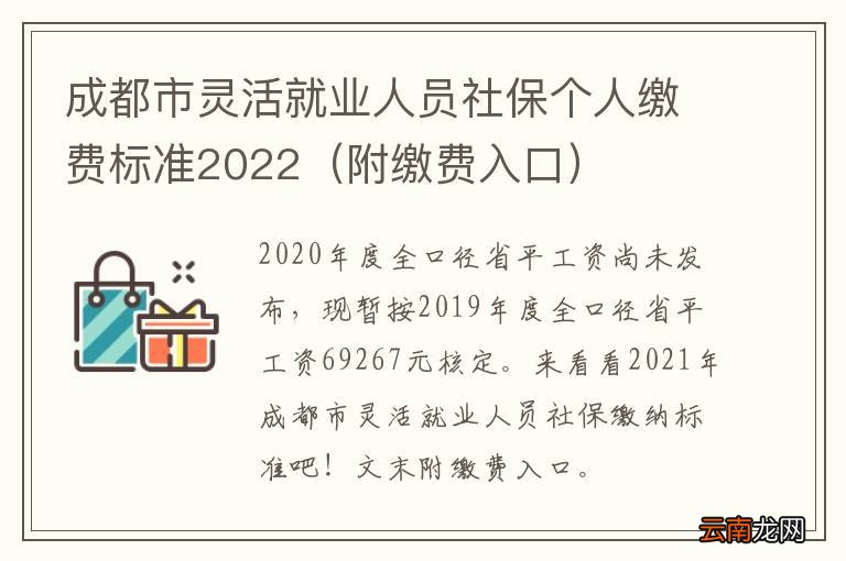 附缴费入口 成都市灵活就业人员社保个人缴费标准2022