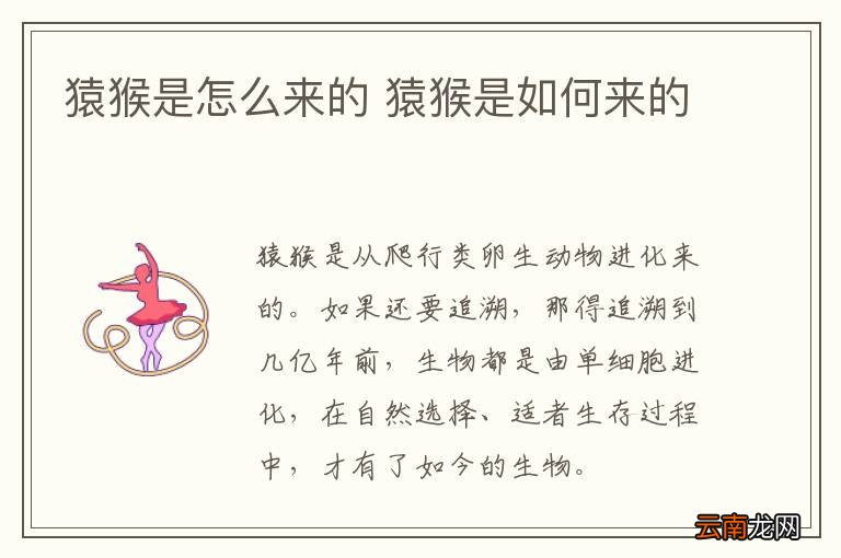 猿猴是怎么来的 猿猴是如何来的