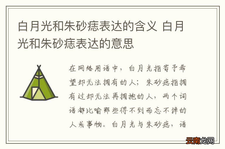 白月光和朱砂痣表达的含义 白月光和朱砂痣表达的意思