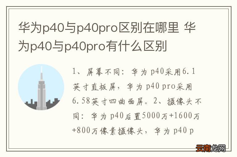 华为p40与p40pro区别在哪里 华为p40与p40pro有什么区别