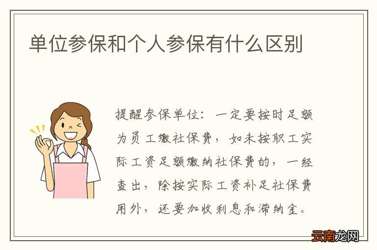 单位参保和个人参保有什么区别