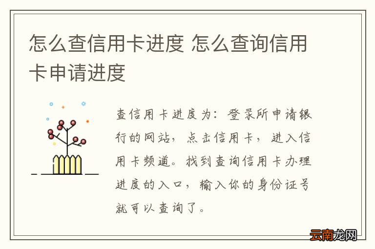 怎么查信用卡进度 怎么查询信用卡申请进度