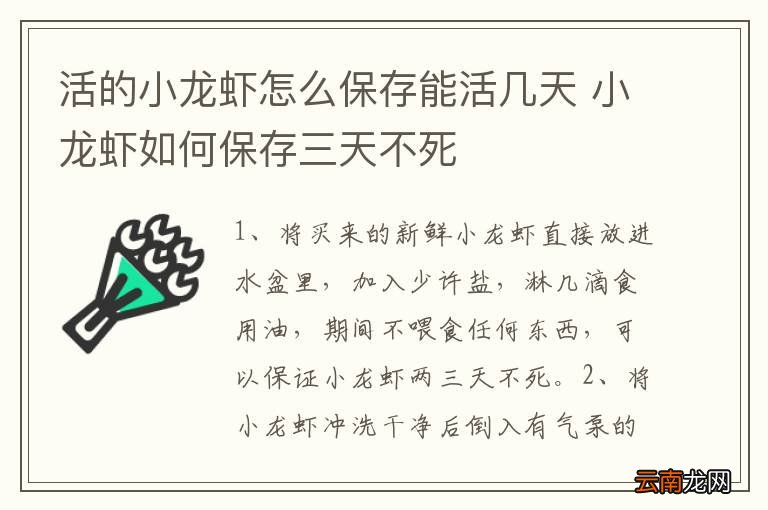 活的小龙虾怎么保存能活几天 小龙虾如何保存三天不死