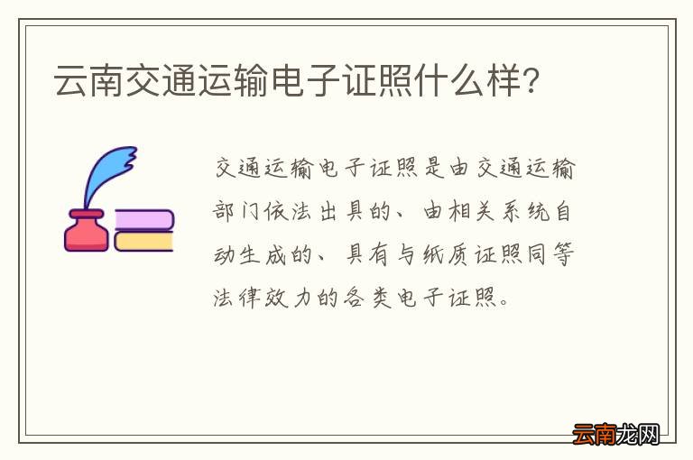 云南交通运输电子证照什么样?
