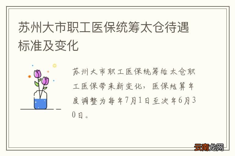 苏州大市职工医保统筹太仓待遇标准及变化