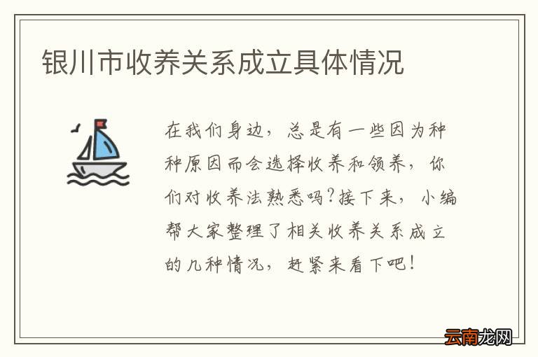 银川市收养关系成立具体情况