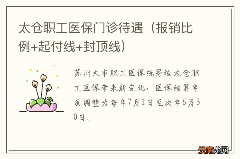 报销比例+起付线+封顶线 太仓职工医保门诊待遇