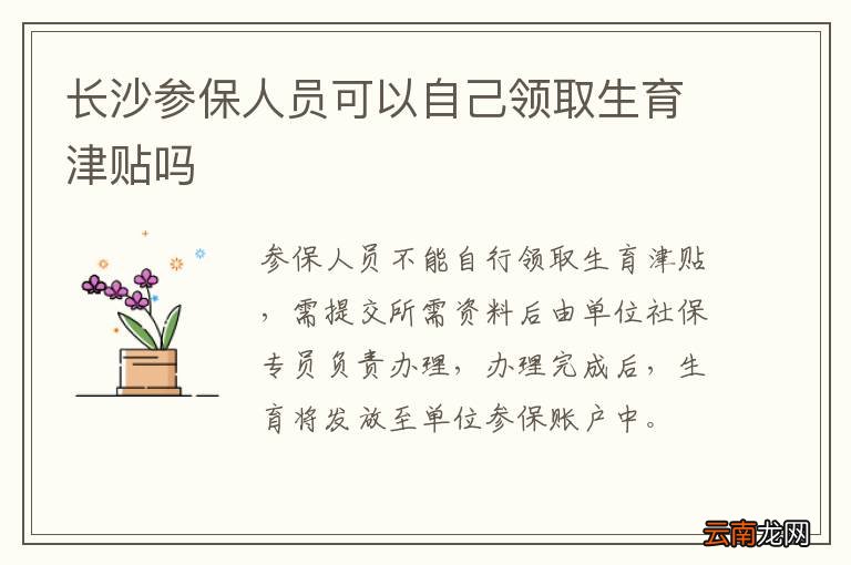 长沙参保人员可以自己领取生育津贴吗