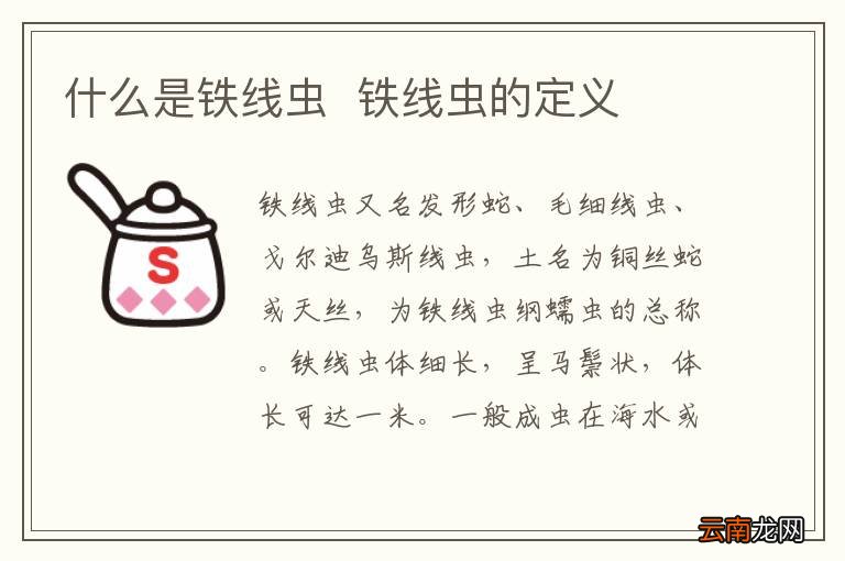 什么是铁线虫铁线虫的定义