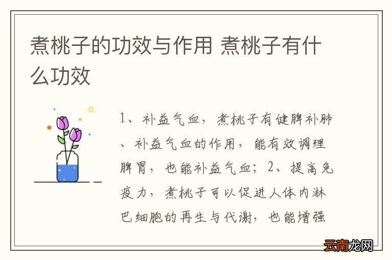 煮桃子的功效与作用 煮桃子有什么功效