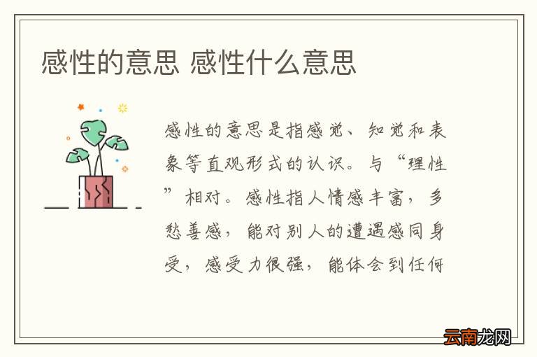 感性的意思 感性什么意思