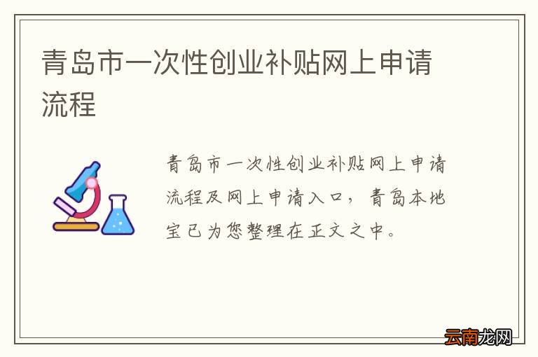 青岛市一次性创业补贴网上申请流程