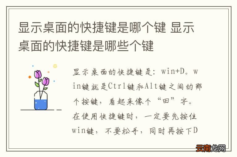 显示桌面的快捷键是哪个键 显示桌面的快捷键是哪些个键