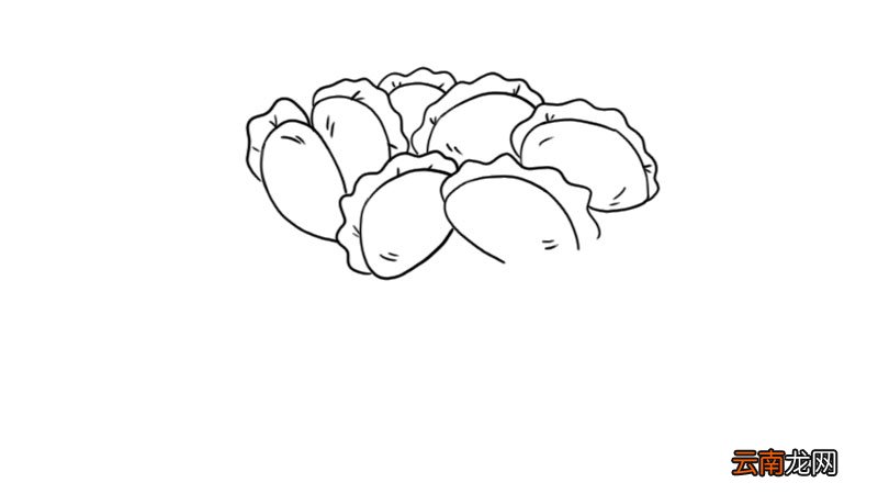 一笼饺子简笔画