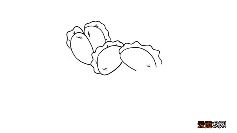 一笼饺子简笔画