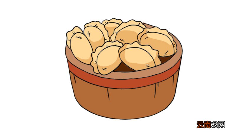 一笼饺子简笔画
