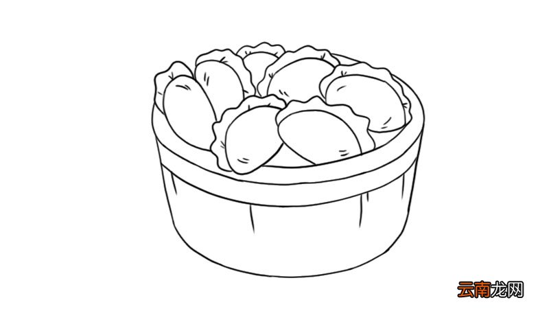 一笼饺子简笔画