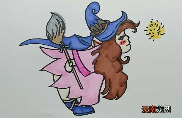 漂亮女巫简笔画 可爱女巫简笔画
