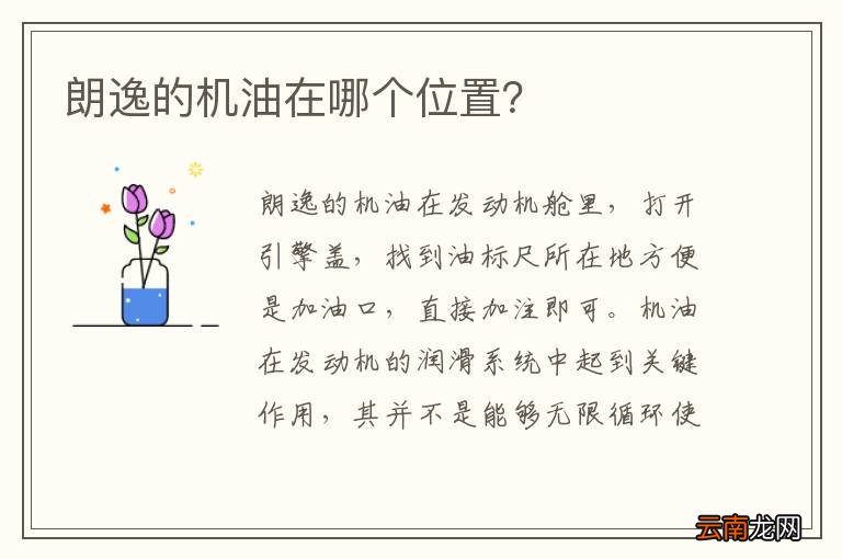 朗逸的机油在哪个位置？
