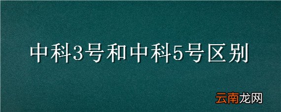 中科3号和中科5号区别