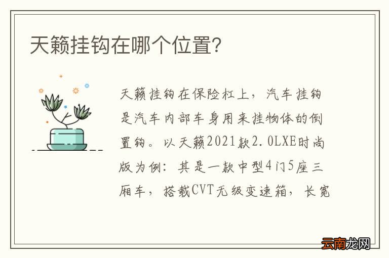 天籁挂钩在哪个位置？