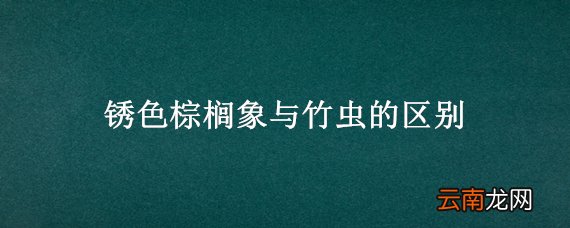 锈色棕榈象与竹虫的区别