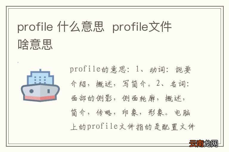 profile 什么意思profile文件啥意思