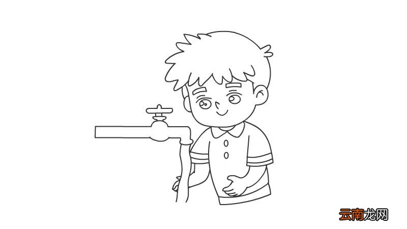 预防肺炎 洗手简笔画