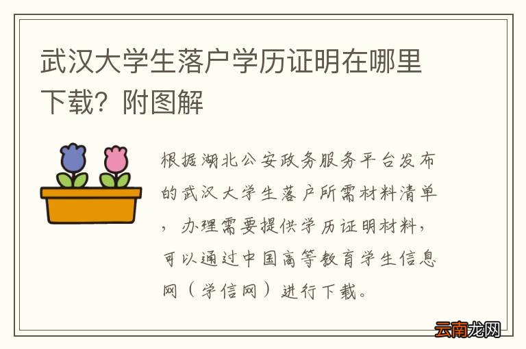 武汉大学生落户学历证明在哪里下载？附图解