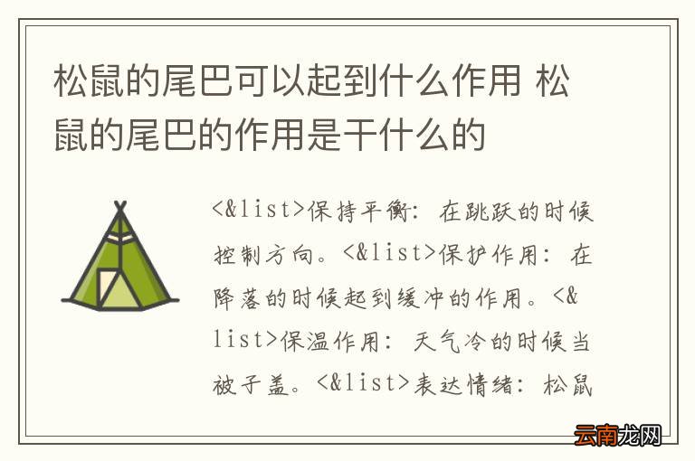 松鼠的尾巴可以起到什么作用 松鼠的尾巴的作用是干什么的