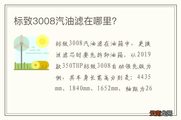 标致3008汽油滤在哪里？