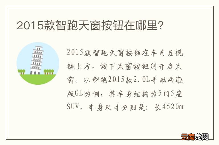 2015款智跑天窗按钮在哪里？