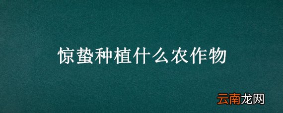 惊蛰种植什么农作物