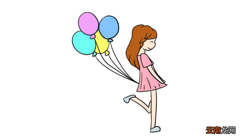 拿气球的小女孩简笔画拿气球的小女孩怎么画