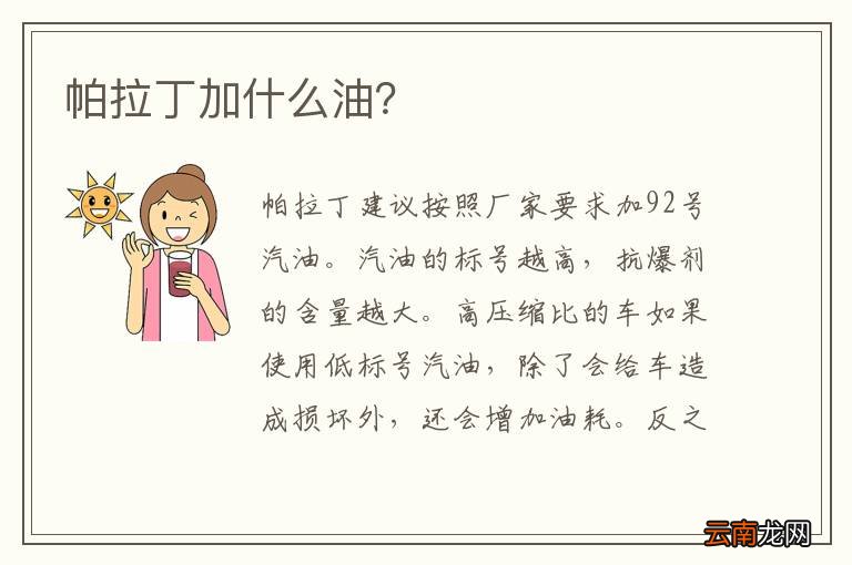 帕拉丁加什么油？