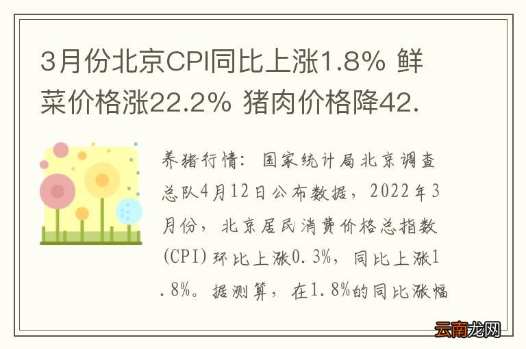 3月份北京CPI同比上涨1.8％ 鲜菜价格涨22.2％ 猪肉价格降42.5％