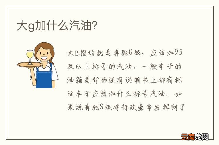 大g加什么汽油？