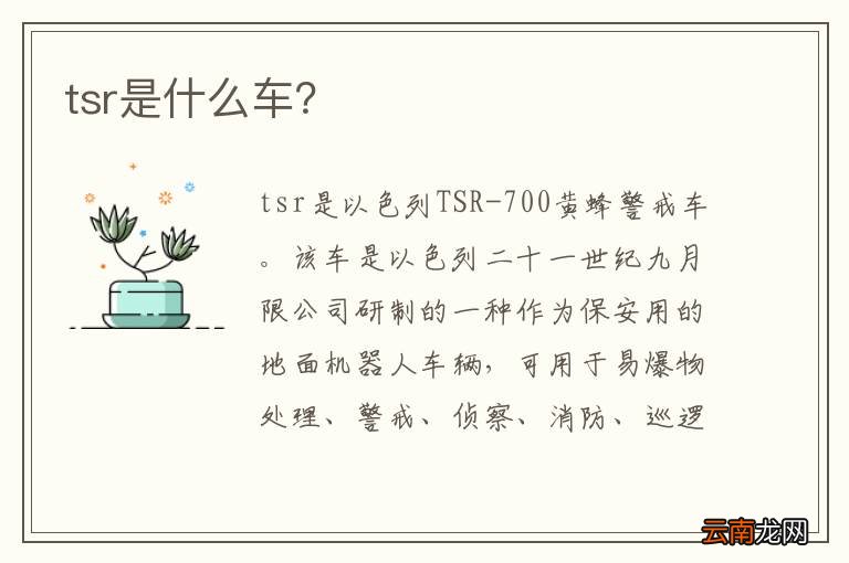 tsr是什么车？