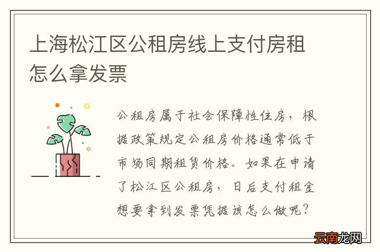 上海松江区公租房线上支付房租怎么拿发票