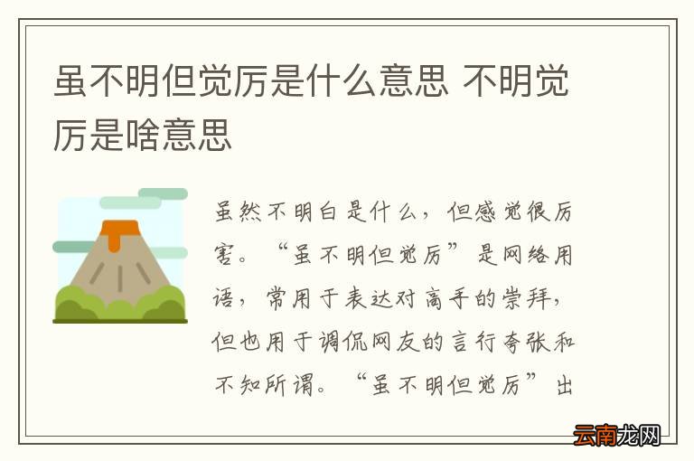 虽不明但觉厉是什么意思 不明觉厉是啥意思