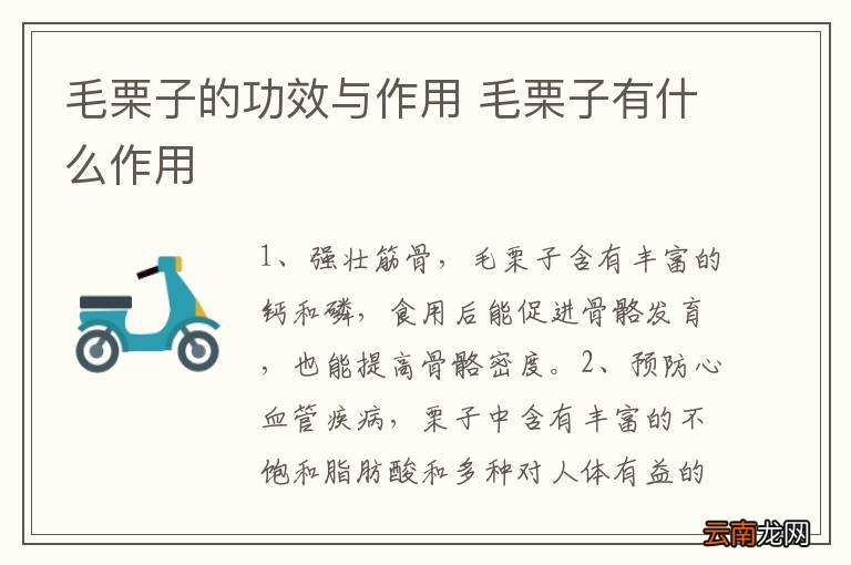 毛栗子的功效与作用 毛栗子有什么作用